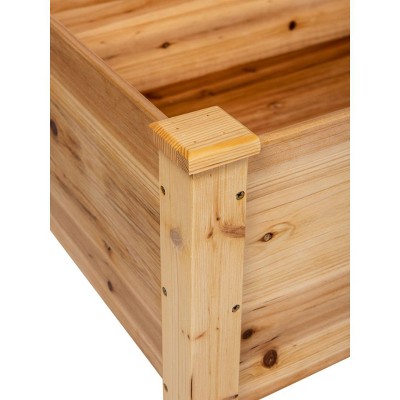 Natural Wood Elevated Outdoor Garden Bed Planter