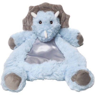 Bearington Baby Wee Lil' Tracer, 12 x 8.5 Inch Light Blue Dinosaur Plush Stuffed Animal, Security Blanket Lovey