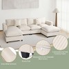 WestinTrends Hearthside 128" Corduroy Modular U-Shaped Sectional Couch and Chaise With USB/Type-C Ports and Side Pockets - 3 of 4