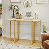 Resenkos 42-Inch Modern Faux Marble Entryway Table - Geometric Metal Frame, Elegant Focal Point for Entryways & Living Spaces, White - 4 of 4