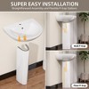 21 in. W x 17 in. D Vitreous China U-Shaped Vessel Sink with Single Faucet Hole Pedestal Combo Bathroom Sink in White - 2 of 4