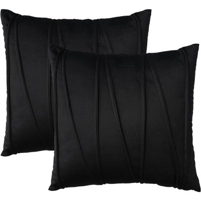 Mina Victory Sofia Velvet Lines 18" x 18" Set of 2 Indoor Throw Pillow