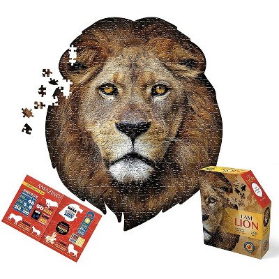 Madd Capp Games I AM Lion 550 Piece Animal Head-Shaped Jigsaw Puzzle