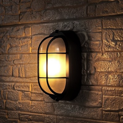 Elora Black Metal Outdoor Wall Sconce Set of 2