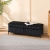 Tramull Velvet Upholstered Storage Bench with Metal Legs, Multi-Functional Footstool Ottoman for Bedroom, Living Room & Entryway - 4 of 4