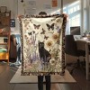 1pc Butterfly and Black Cat Design Flannel Blanket, All Season Car RV Interior Decor Nap Throw, Christmas Gift. - 3 of 4