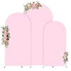 Wedding Arch Covers Set of 3, 6 + 6.6 ft + 7.2 ft Spandex Double Side Wedding Arch Cover, Background Cover with Zip for Party Ceremony Banquet - 2 of 4