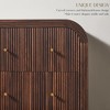 Modern Fluted 5 and 6 Drawer Dresser, Curved Profile Wood Storage Organizer for Bedroom, Living Room, Hallway - 4 of 4