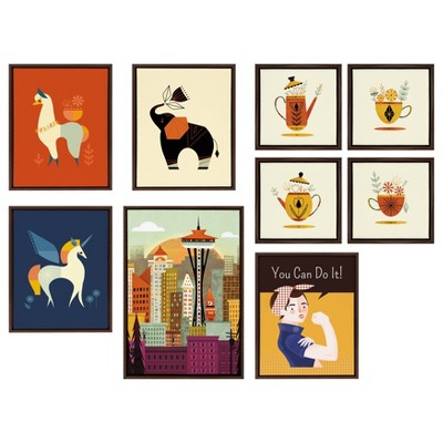 Seattle Skyline Mid-Century Modern Canvas Wall Art