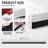 Unique Bargains Aluminum Nylon Door Brush Bottom Sweeps 35.46" x 2.09" Silver 2 Pcs - 2 of 4