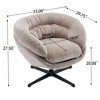 CAVINAS Chenille Upholstered Accent Chair with Metal Base Frame,Modern Swivel Chair with Removable Cushion for Bedroom,Reading Room - 3 of 4