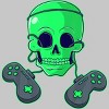 Men's Design By Humans Halloween Skeleton Skull Crossbones Video Gamer By TaiHan T-Shirt - 2 of 4
