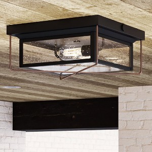 Urban Ambiance Luxury Vintage Outdoor Ceiling Light 5.5''H x 11.5''W,  Olde Bronze Finish,  Longmont Collection, UHP1330 - 1 of 4