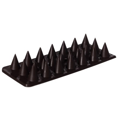 Brown Outdoor Plastic Repellent Fence Spikes for Birds, 10 Pack