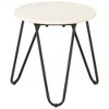 vidaXL Coffee Table White 15.7"x15.7"x15.7" Real Stone with Marble Texture - 4 of 4