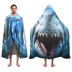 Tirrinia Large Hooded Beach Towel for Adults and Kids, Quick-Dry  Lightweight Microfiber Cape, 52 x 60 Inches - 1 of 4