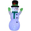 Outsunny 10FT Christmas Inflatables Cheerful Snowman in Black Hat, Green Scarf and Gloves, Outdoor Blow Up Yard Decoration with Build-in LED for Party - 4 of 4