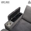 PAGED Upholstered Sofa Corduroy Chaise Lounge Sofa with Handrail Storage, Movable Ottoman, Cupholders for Living Room, Apartment - 3 of 4