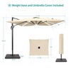 Sonkuki 11.5x9FT Outdoor Patio Solar LED Cantilever Umbrella Aluminium Pole w/Base, 360°Rotation and Canopy Angle Adjustment - 3 of 4