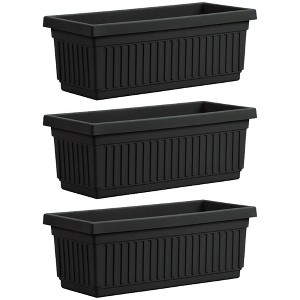 HC Companies 30-Inch-Long Fluted Plastic Venetian Garden Window Container Planter Box for Indoor or Outdoor Flowers, Vegetables, or Succulents (Clay) - 1 of 4