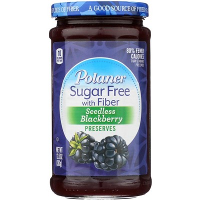 Polaner Sugar Free Seedless Blackberry Preserves - 12 pack, 13.5 oz