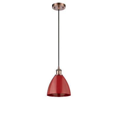 Plymouth Dome - 1 Light Cord Hung Mini Pendant In Industrial Style-11.25 Inches Tall and 7.5 Inches Wide