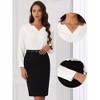 INSPIRE CHIC Women's Dressy Casual Long Sleeve V Neck Business Work Fashion Blouse - 2 of 4