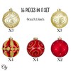 16pc Glittery Red and Gold Christmas Ornament Bauble Set, Elegant and Sophisticated Holiday Bundle| OrnamentallyYou - image 3 of 4