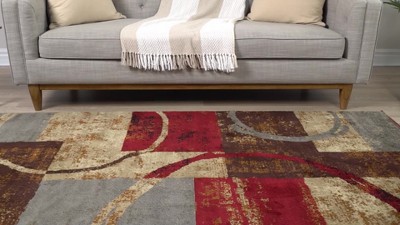 Braided Abstract Synthetic 2'2" x 6'1" Indoor Runner Rug in Multicolor