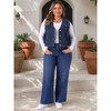 Agnes Orinda Women's Plus Size Sleeveless V Neck Button Down Casual Denim Vest - 3 of 4