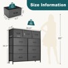 GlasFlength Decorative Storage Cabinets Tall Dresser Fabric Storage Tower ,Wooden Top for Kid Room, Entryway, Nursery, Gray 39.37"*11.8"*39.37" - 3 of 4