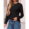 Women's Long Sleeve Tunic Blouse Pleated Dressy Casual Shirt Fall Trendy Loose Fit Business Tops - 3 of 4