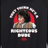 Women's - Ferris Bueller's Day Off - Righteous Dude Lightweight French Terry Wide Neck Long Sleeve Shirt - 2 of 4
