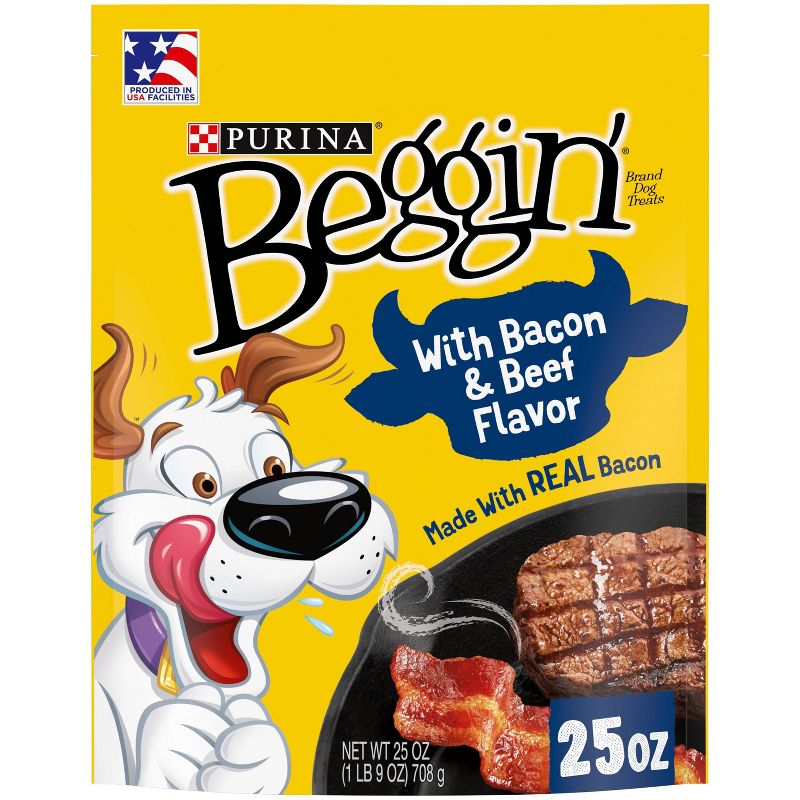 Purina Beggin' Strips Bacon & Beef Flavor Chewy Dog Treats, 1 of 9