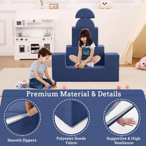 Kids Couch for Toddlers and Kids Foam Play Sofa Set with Detachable Cushions Convertible Soft Couch for Reading Playing and Sleeping - 1 of 4