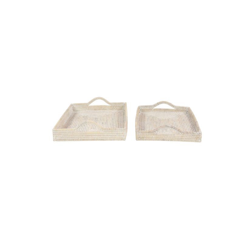 Set of 2 Handwoven Bamboo Trays - Olivia & May, 5 of 16