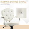 Cute Office Chair, Desk Chair with Button Tufted Velvet-feel Fabric, Swivel Computer Vanity Chair - 4 of 4