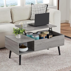 NicBex 39 Inch Wood Lift Top Coffee Table with Hidden Compartment and Shelf for Living Room,Reception Room,Gray - 1 of 4