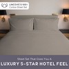 Lincove 400 Thread Count Cotton Sateen 4 Piece Sheet Set – Luxuriously Soft, 15" Deep Pockets, Includes 1 Fitted Sheet, 1 Flat Sheet, 2 Pillowcases - 2 of 4