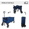 Outdoor Multi-Function Folding Wagon, 4-Wheel Collapsible Beach Cart for Camping, Shopping, Utility Hauler with Quick-Fold Design, Fits Yards Beaches - 2 of 4