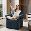 Modern Swivel Accent Chair with 360 Degree Rotation,Upholstered Armchair with Metal Legs,Accent Chair for Living Room or Office-Coolbibila - 2 of 4