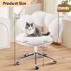Rbied Armless Desk Chair Teddy Fabric Makeup Vanity Chair with Wheels & Adjustable Height, Cute Accent Chair for Bedroom Living Room Office - 3 of 4