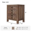 VYNXARIA Rustic Farmhouse Style Three-Drawer Solid Pine Wood Nightstand with Cup Pulls and Integrated Charge Station - 3 of 4