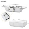 Mayeerty Coffee Table with Storage, 2 Drawers Extendable Center Table with Sliding Top for Living Room, 39.3"x21.6", White - 4 of 4