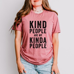 Simply Sage Market Kind People Are My Kinda People Short Sleeve Tee - XS - Mauve - 1 of 4