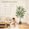 4/5/6/7FT Artificial Ficus Tree with Black Planter - Realistic Wood Trunk, Green Moss & Fruits for Home/Office Decor - 2 of 4