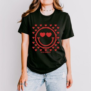 Simply Sage Market S.W.Smiley Smiley Face Hearts Short Sleeve Tee - 1 of 4