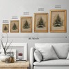 Gold Framed Vintage Tree Wall Art Decor for Holiday Home Rustic Canvas Print Poster Evergreen Painting Antique Picture - 3 of 4
