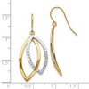 Black Bow Jewelry 14k Two Tone Gold Double Marquise Dangle Earrings, 37mm (1 3/8 Inch) - 4 of 4