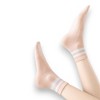 Anna-Kaci Women's 3-Pair Antibacterial and Breathable Ribbed Ankle Socks with Double Stripe Cuffs - 2 of 4